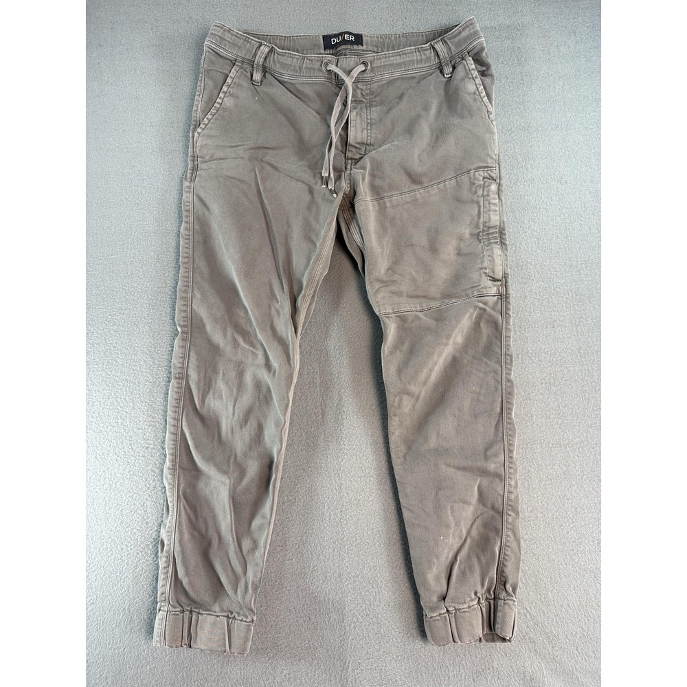 DU/ER Jogger Pants Mens 34x29 Gray Slim Fit Elastic Waist Cuffed Stretch Casual